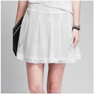 Banana Republic White Mesh Tennis Skirt‎ Size 4 Athletic Preppy Pleated Lined